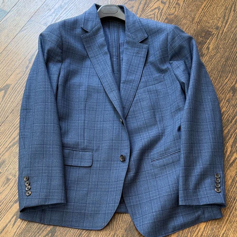 Bonobos Men's Blue Plaid Sport Coat Blazer 42S